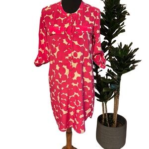 Pink And Cream Shirt DRess Dress